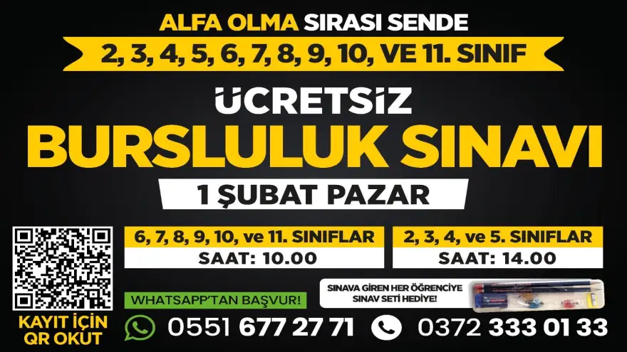 Alfa Akademi'den Ücretsiz Bursluluk Sınavı..