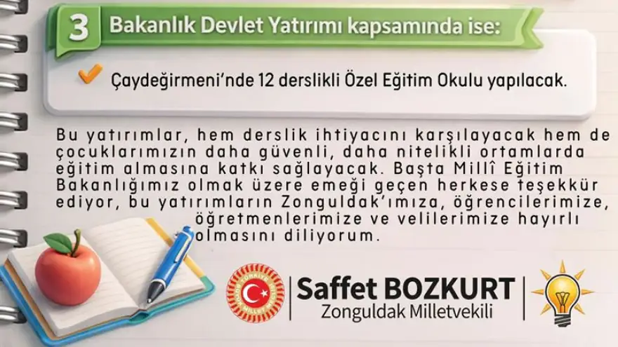 Zonguldak’ta Eğitim Altyapısına Yeni Derslik Yatırımları