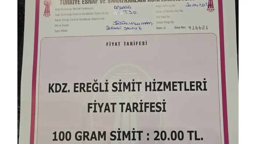 Simitte Yeni Tarife: Fiyat 20 TL’ye Çıktı