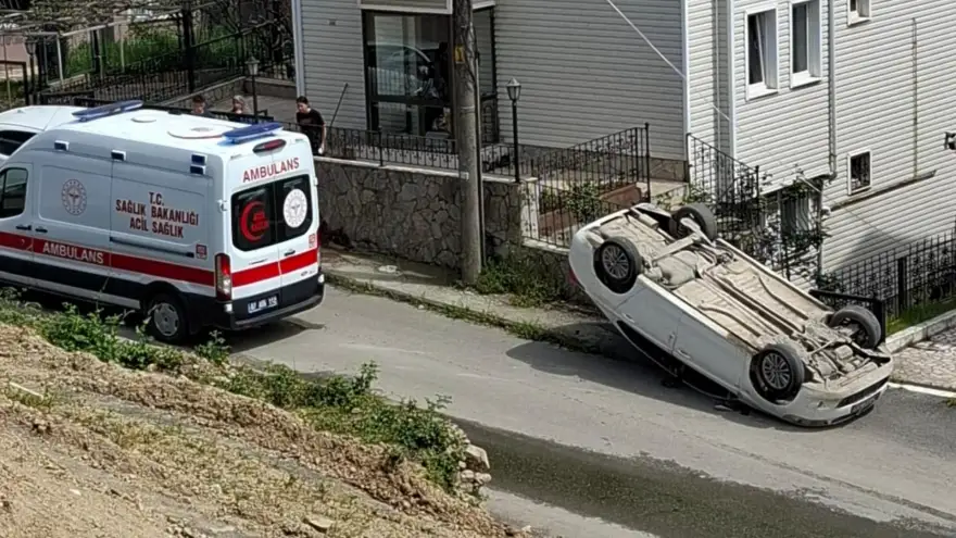 Otomobil Takla Attı, Sürücü Yaralandı