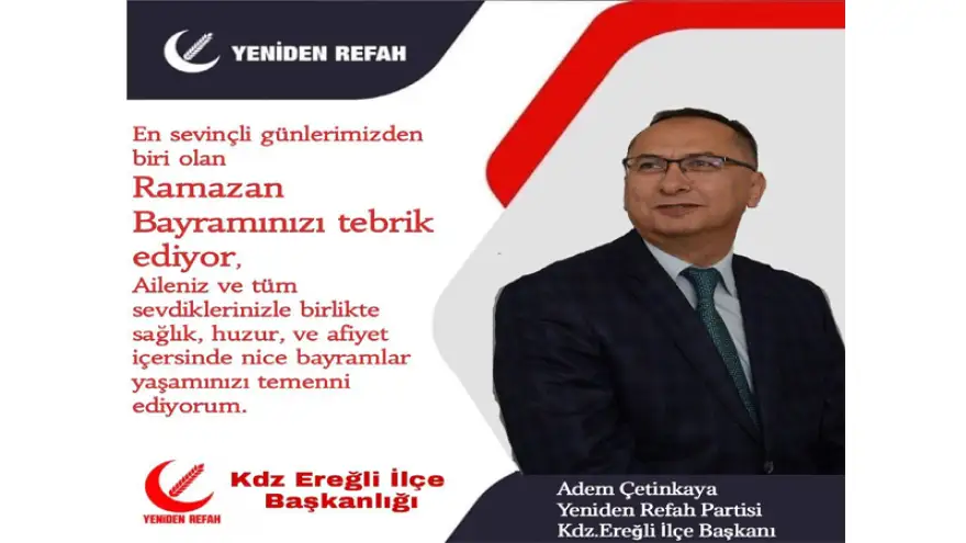 Ramazan Bayramınızı Kutlar. Bayramın sağlık ve huzur getirmesini diler
