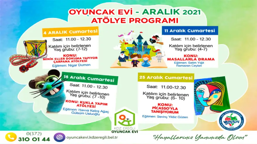 Oyuncak evi aralık ayı atölye takvimi açıklandı
