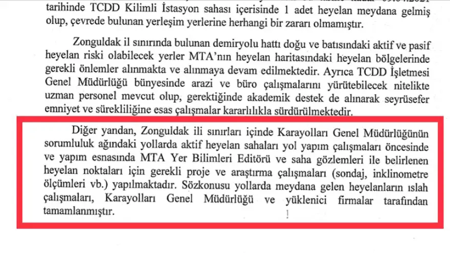 Heyelanlar öncesinde sorumlu Bakanlıkların uyarıldığı açıklandı...