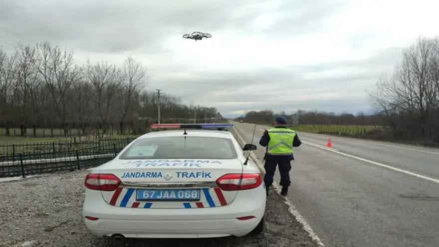 Jandarma drone ile denetim yaptı