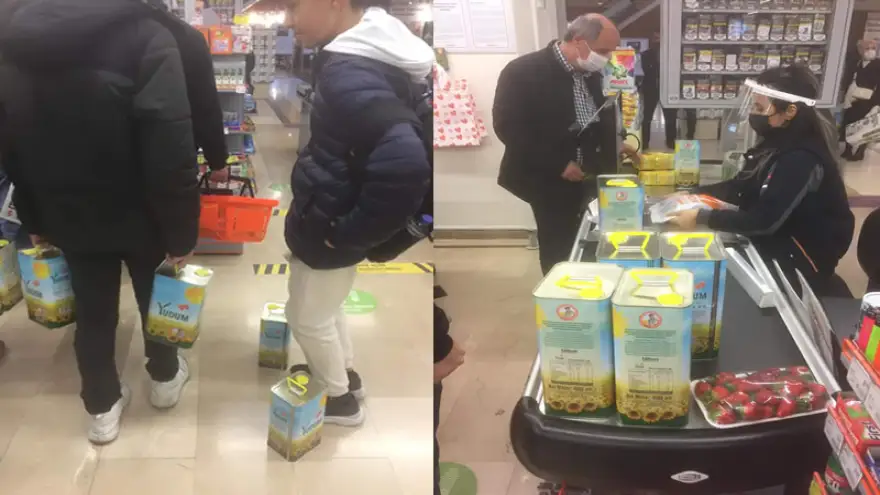 Sıvı yağda zam haberini alan vatandaş marketlere koştu