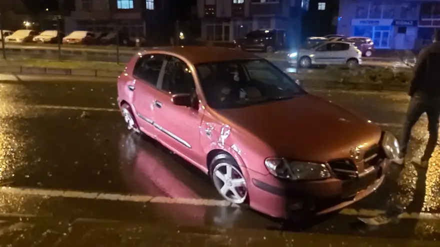 Köpeğe çarpmamak için frene bastı, kaza yaptı