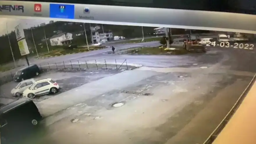Kaza anı kameralara yansıdı