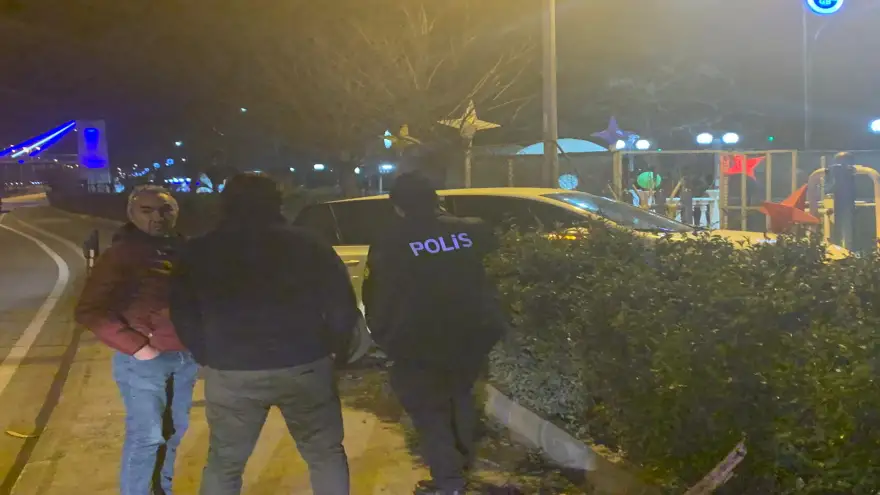 Direksiyon hakimiyetini kaybetti, kaldırıma çıktı