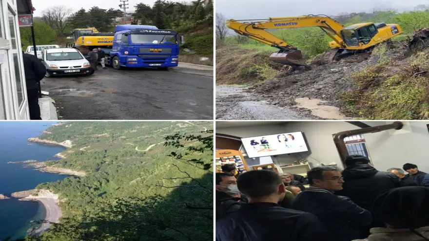 Bölgeye iş makinesi getirdi, köy halkı tepki gosterdi