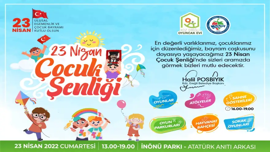 Ereğli Belediyesi’nden 23 Nisan’a özel çocuk şenliği