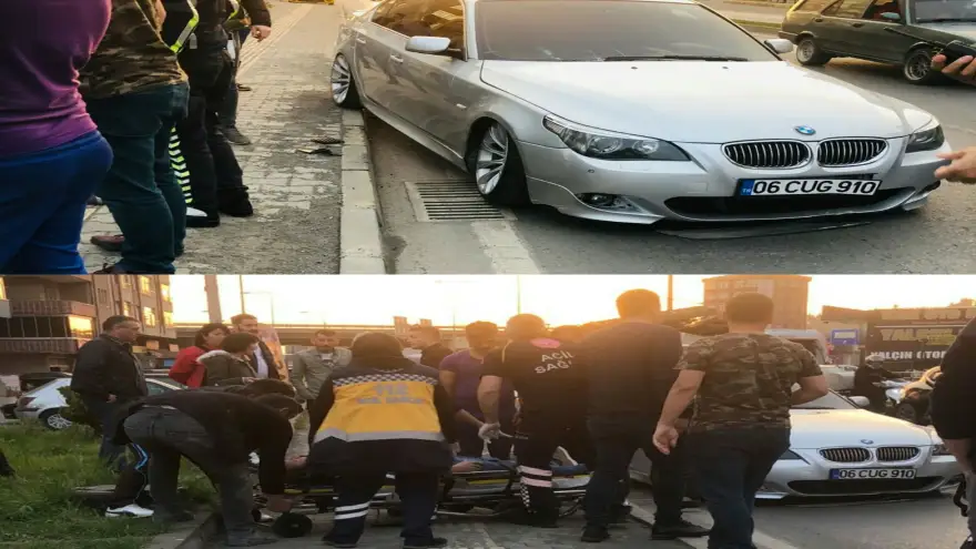 Kaldırımda yürüyen yayanın ayağını ezdi