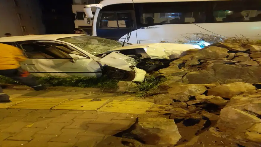 İstinat duvarına çarparak durabildi