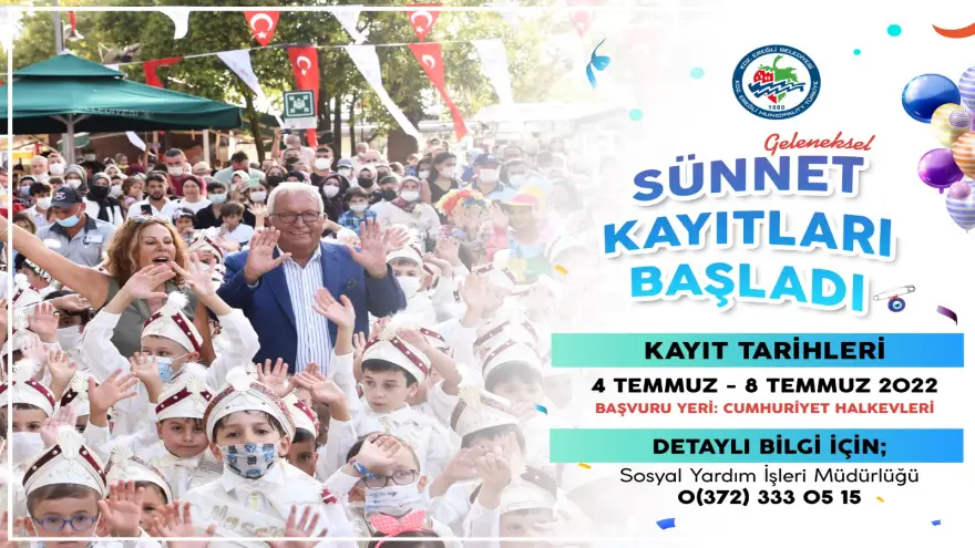 Kdz. Ereğli belediyesi sünnet şöleni kayıtları başlıyor