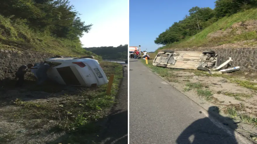 Takla attı..Su kanalına düştü...