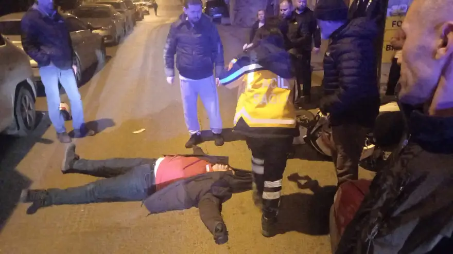 Ters yönde ilerleyen motosiklet sürücüsü kaza yaptı