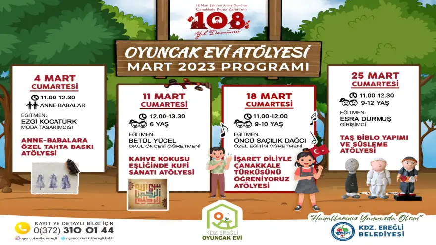 Oyuncak Evi Mart Ayı Programı Açıklandı