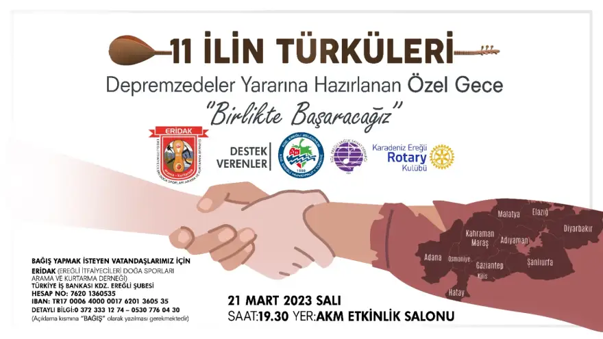 Depremzedeler için anlamlı gece “11 ilin türküleri” yardım konseri
