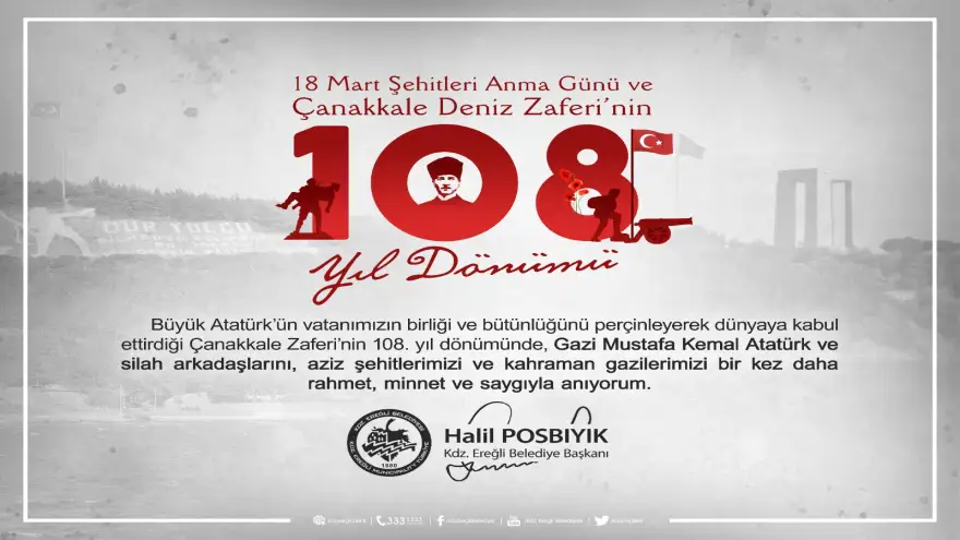 Başkan Posbıyık’tan 18 Mart Çanakkale Zaferi Mesajı