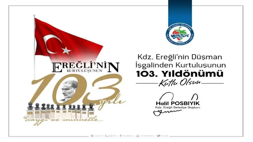 Başkan Posbıyık, Kdz. Ereğli’nin Kurtuluşunun 103. Yılını Kutladı