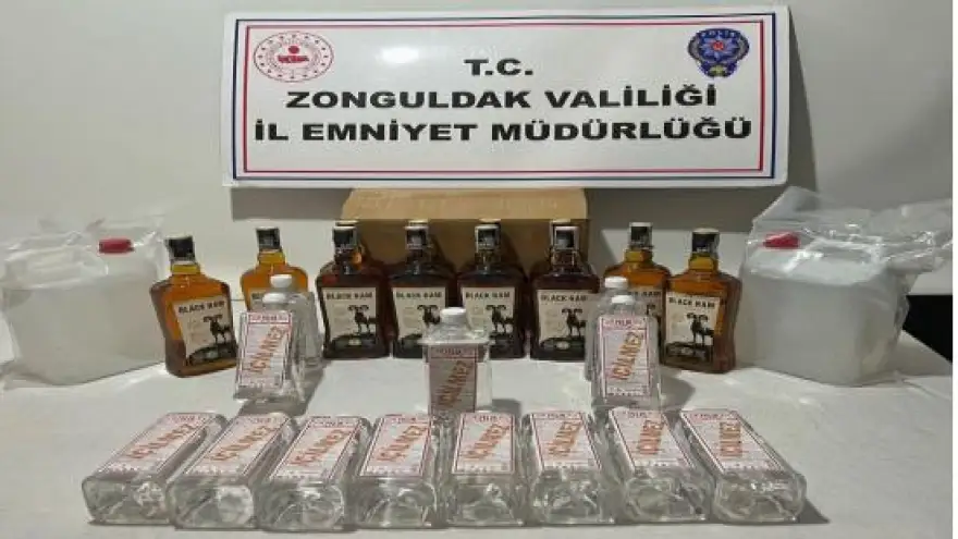 Ereğli KOM, Alaplı'da kaçak alkol yakaladı...