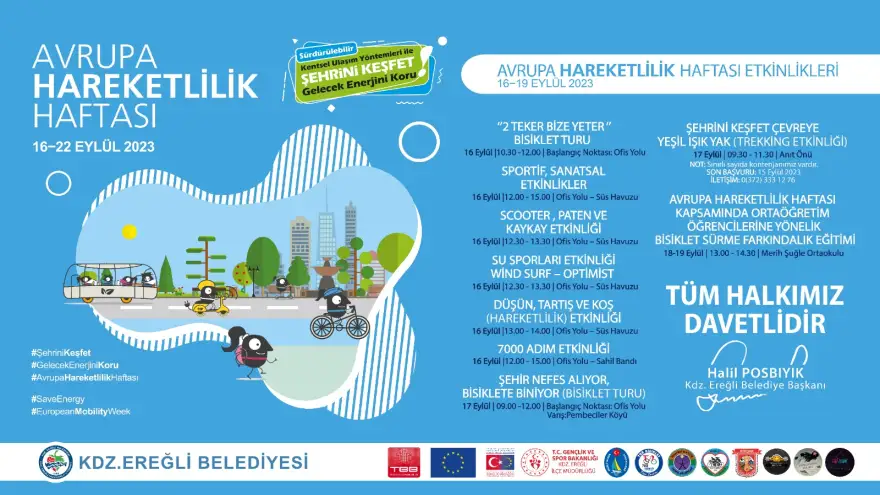 Ereğli’de Avrupa Hareketlilik Haftası Kapsamında Çeşitli Etkinlikler Düzenlenecek