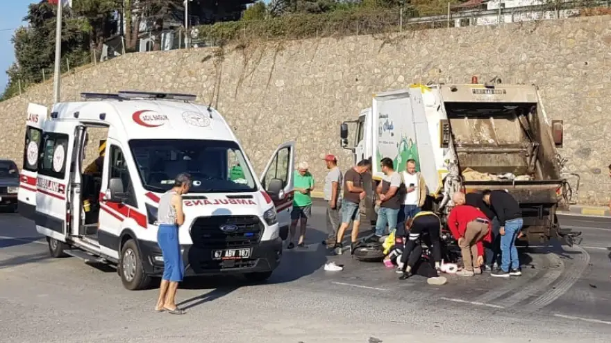 Trafik kazasında motor sürücüsü yaralandı...