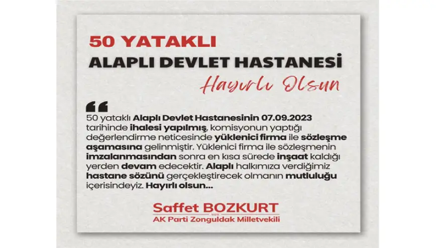 Alaplı’ya 50 yataklı hastane yapılacak...