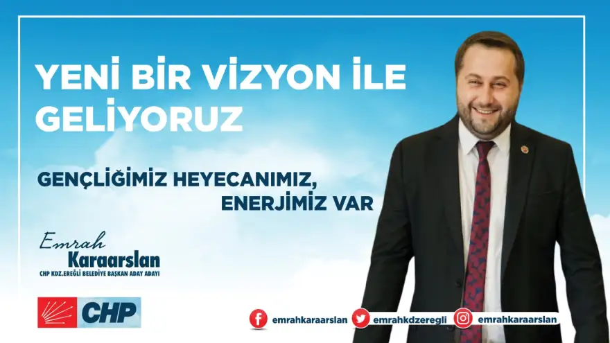 Emrah Karaarslan, CHP Kdz. Ereğli Belediye Başkan Aday Adayı