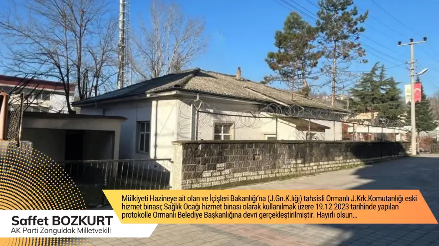 Bozkurt açıkladı, Jandarma Komutanlığı binası sağlık ocağı oluyor